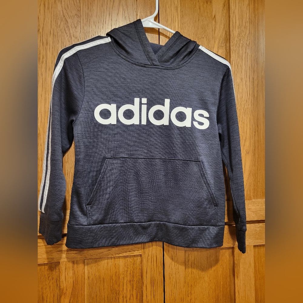 Boys Adidas Black and White Hoodie.  Boys Size 8